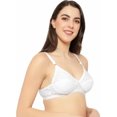 Pack of 2) Cotton Non-Padded Non-wired Full Coverage Support White Bra For  Women By Romance