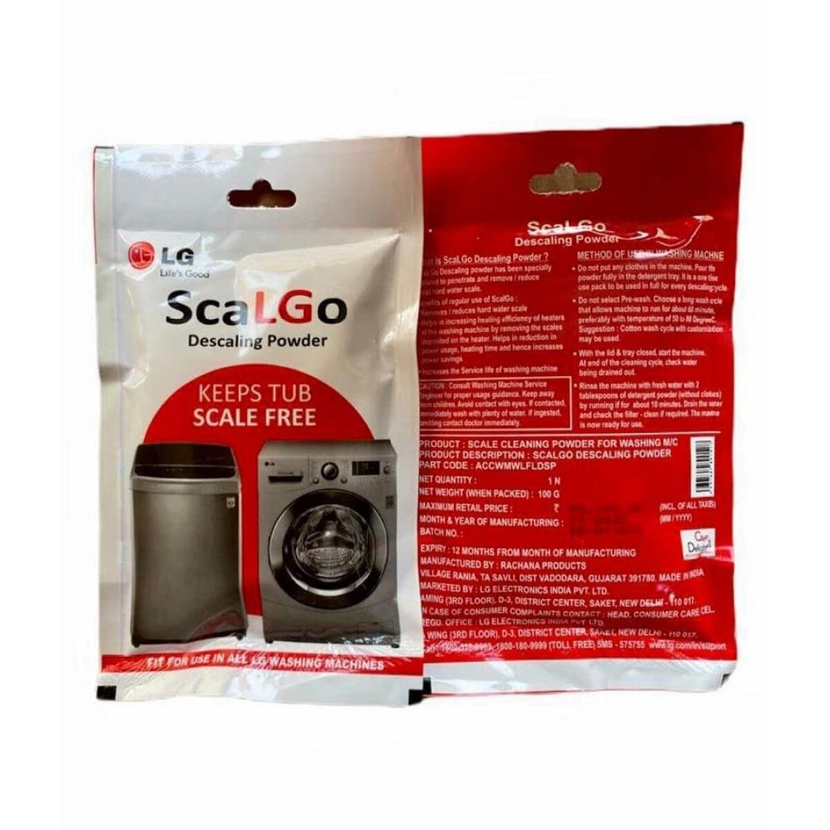 scalgo descaling powder for lg washing machine