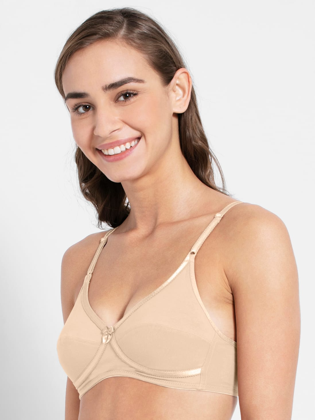 Jockey Women's Wirefree Padded Super Combed Cotton Elastane Stretch Full  Coverage Plus Size Bra with Broad Wings_Style_ES27_Mocha_36DD : :  Fashion