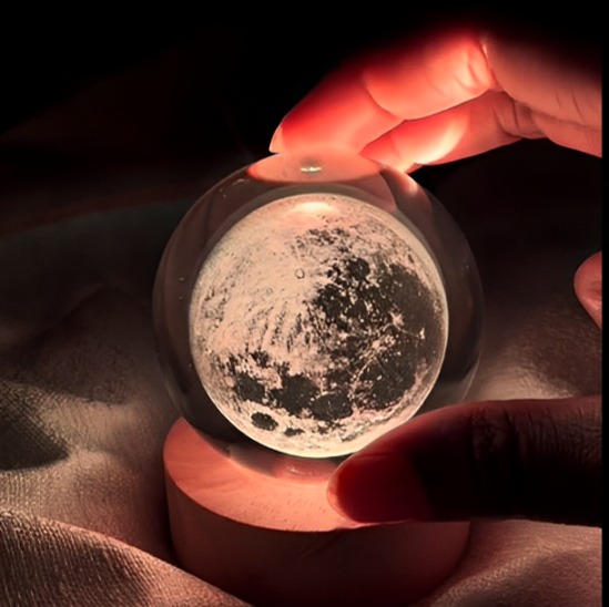 3D Decor Crystal Ball Night Light Starry Lamp LED Night LightMoon