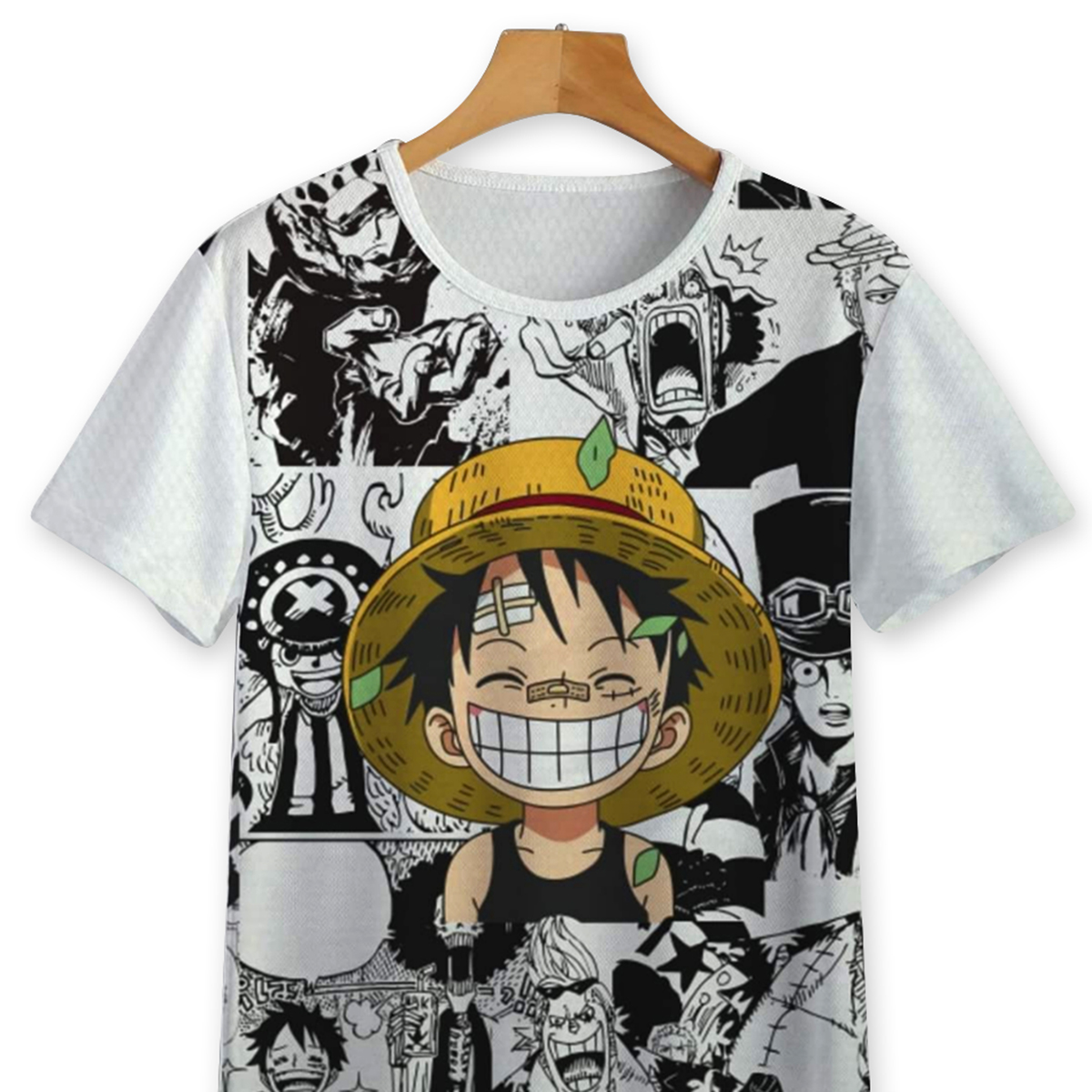 Anime T-Shirt Luffy Double Layered Polyester T-Shirt Unisex