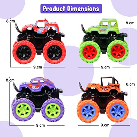 Monster Truck Push And Go Friction Powered Car Toys Double - Temu United  Arab Emirates