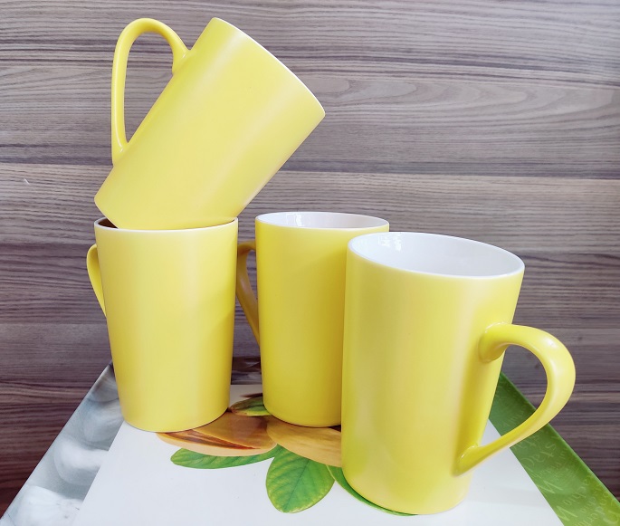 Extra Large Coffee Mugs, Yellow Size Matters Ceramic Tea Cup, Tall Beer Cup,  Creative Milk Water Unique Porcelain Cups, Best Office Cup & Birthday Gift  : : Home