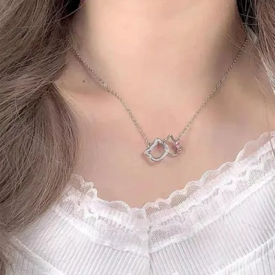 Amazon.com: Hello-Kitty full body Clear Rhinestone with a rainbow toned  Crystal Bow Bowknot Pendant- Enamel on metal - Happy Birthday Valentine  Gift. Chain (style varies) included. : Everything Else