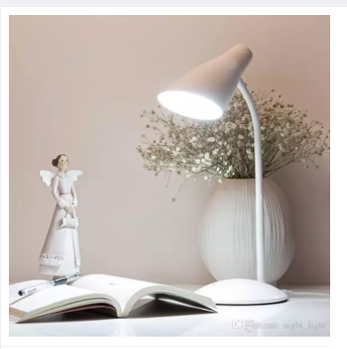 Stained Glass Bedside Table Lamp White Lampshade Light Blue 15W - Main Image