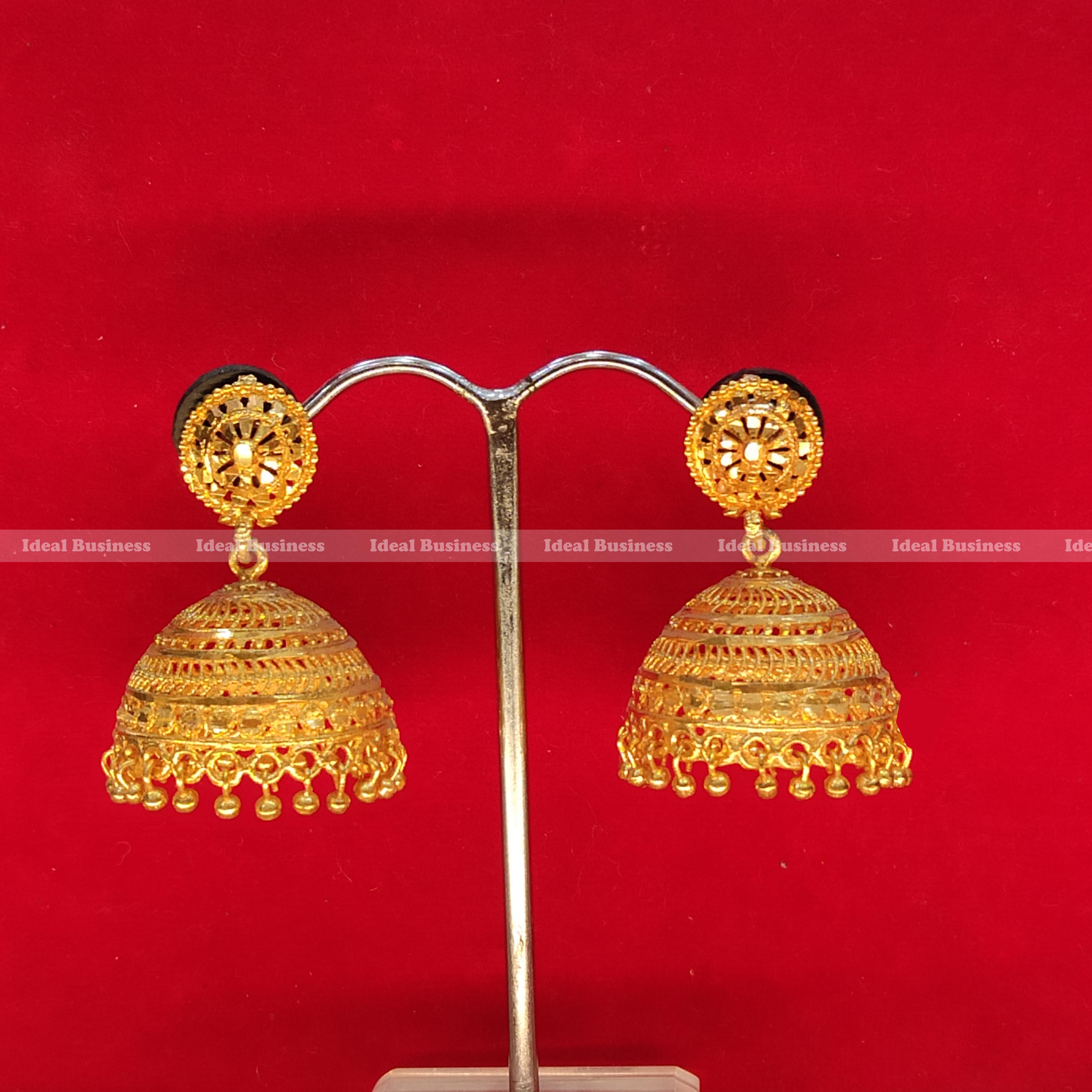 Pinjada jhumka gold Clearance