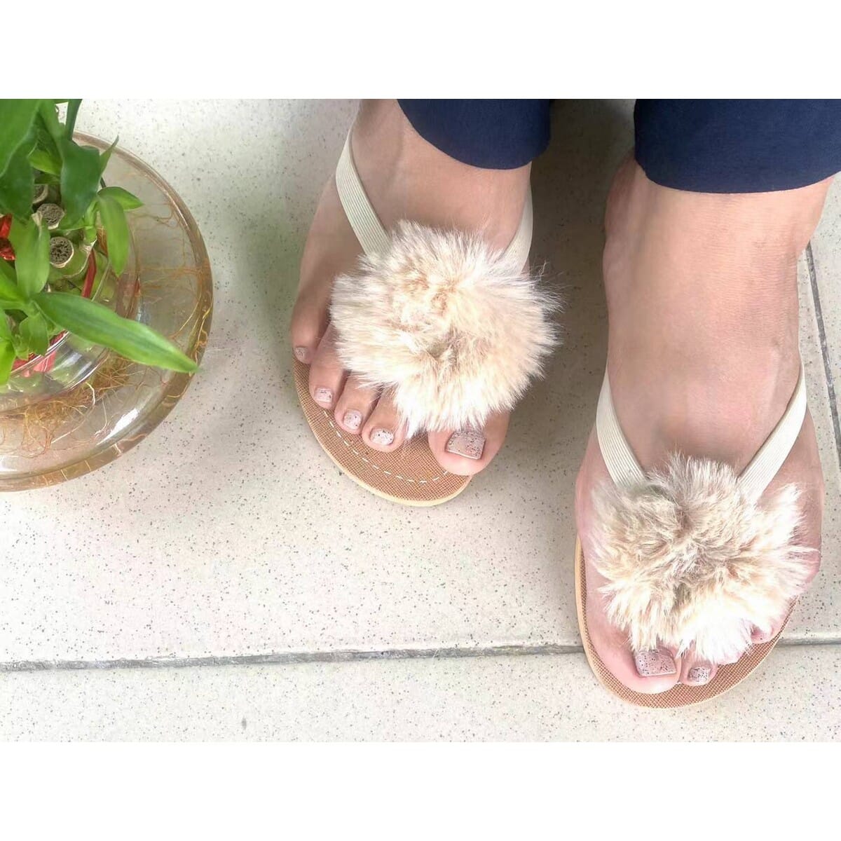 fancy fur slippers