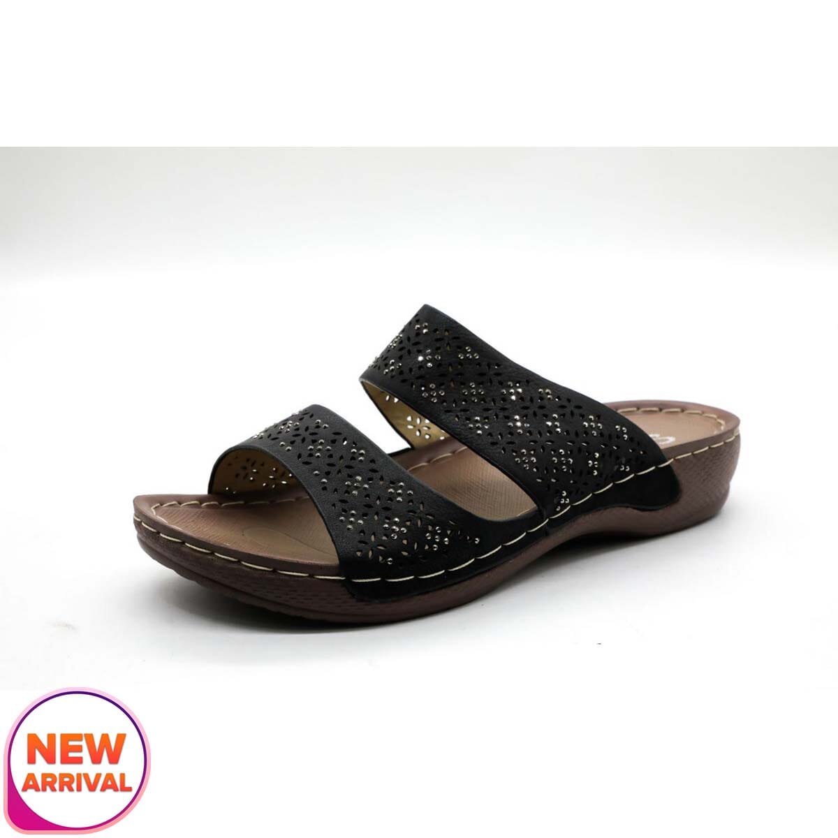 open toe slip on sandals