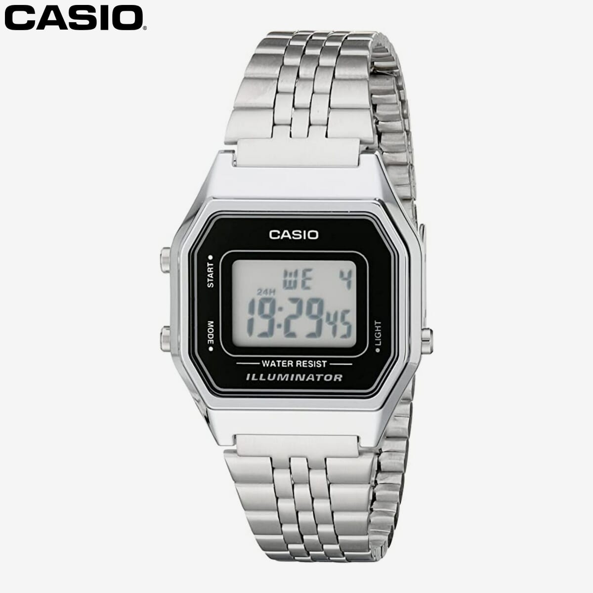 Casio Quartz Digital Display and Stainless Steel Strap EAW LA