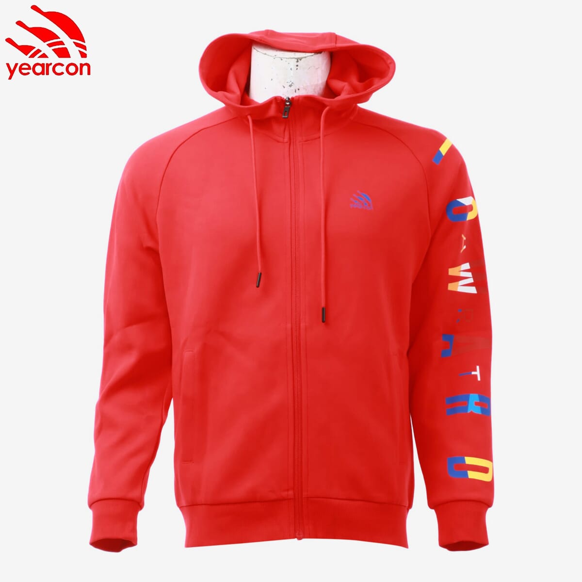 Yearcon Red Cotton Stretchable Full Sleeve Printed Pocket Design Jacket For Men