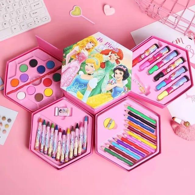 46 Pcs Kids Art Set Painting Kit | Colour Pencil, Crayons, Water Colour & Sketch Pens | Art Box Drawing Set for Kids