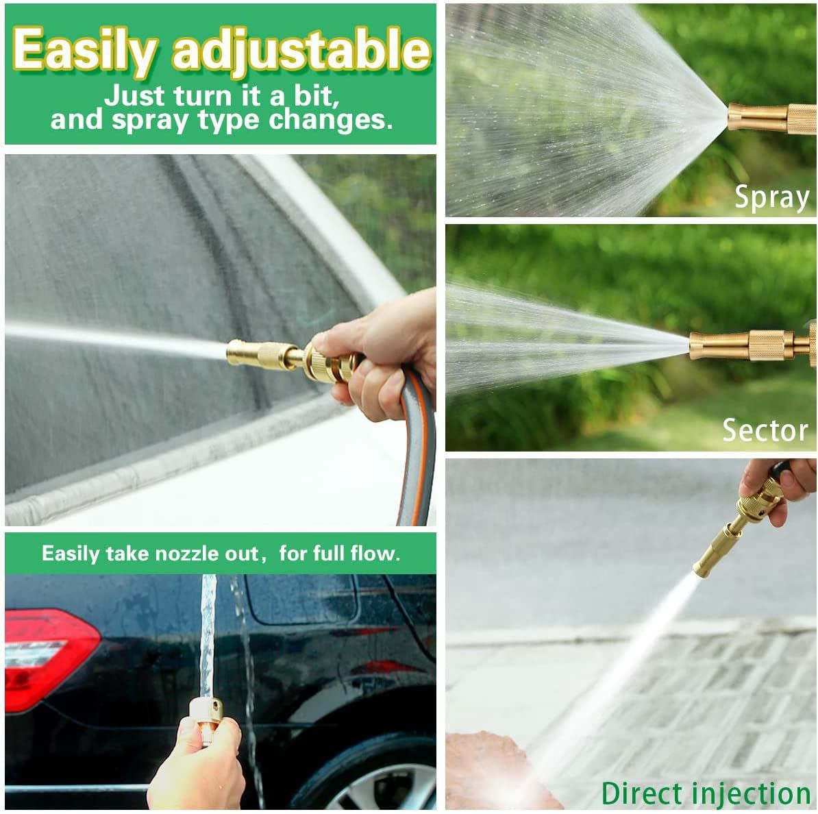 Water Brass Hose Nozzle Sprayer Adjustable Heavy Duty Nozzle with High  Pressure Water Gun for Car Bike Window Cleaning Sprayer Without Hose Pipe |  Daraz.com.np