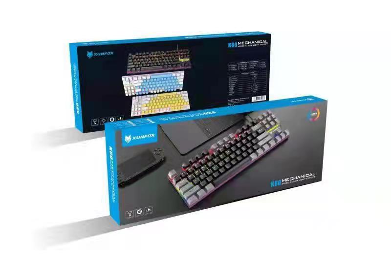 Xunfox Mechanical Keyboard Gaming Keyboard 87 Keys RGB LED Light Genuine  keyboard