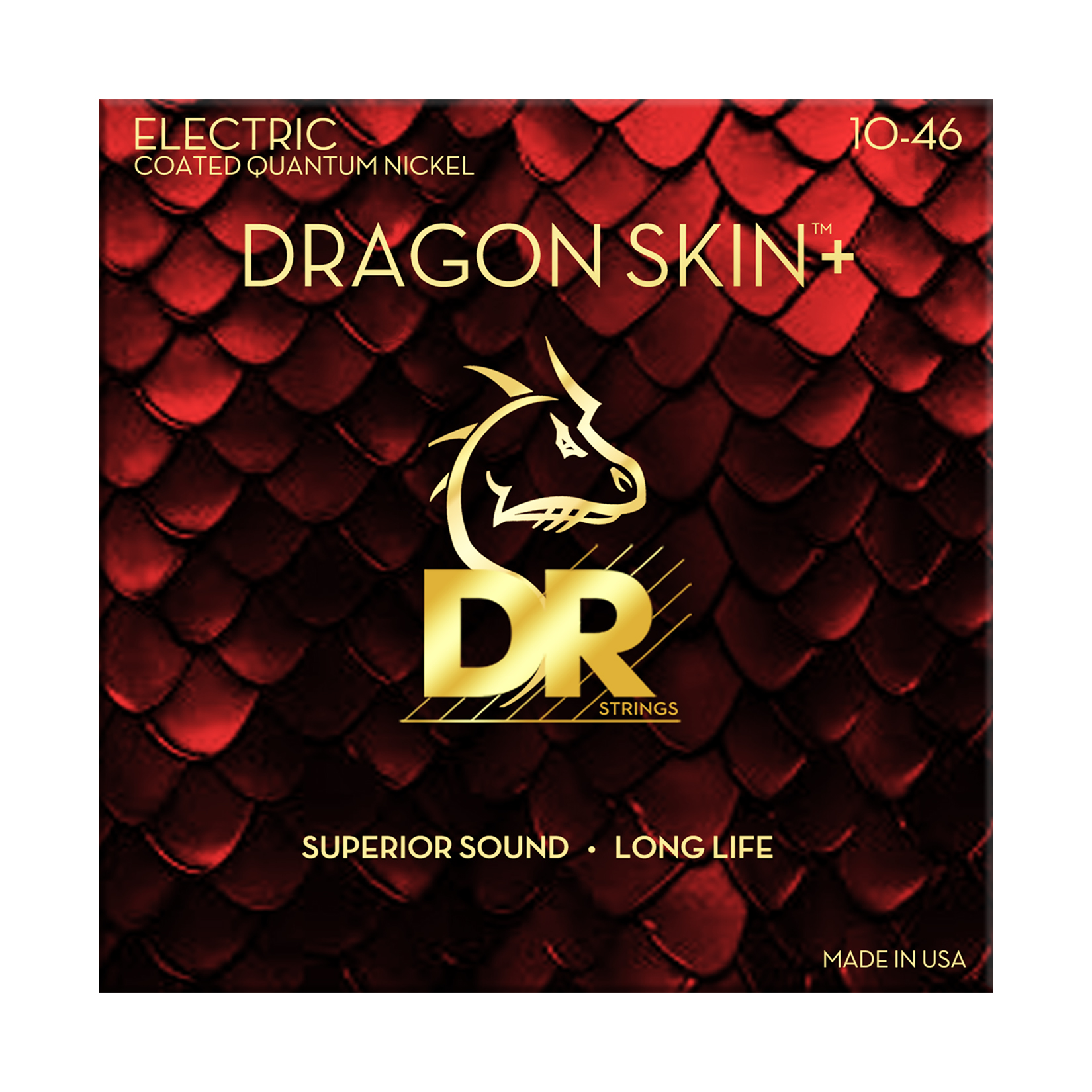 DR Strings Dragon Skin+ DEQ-10 Quantum Nickel Coated Electric Guitar Strings - Light .010-.046
