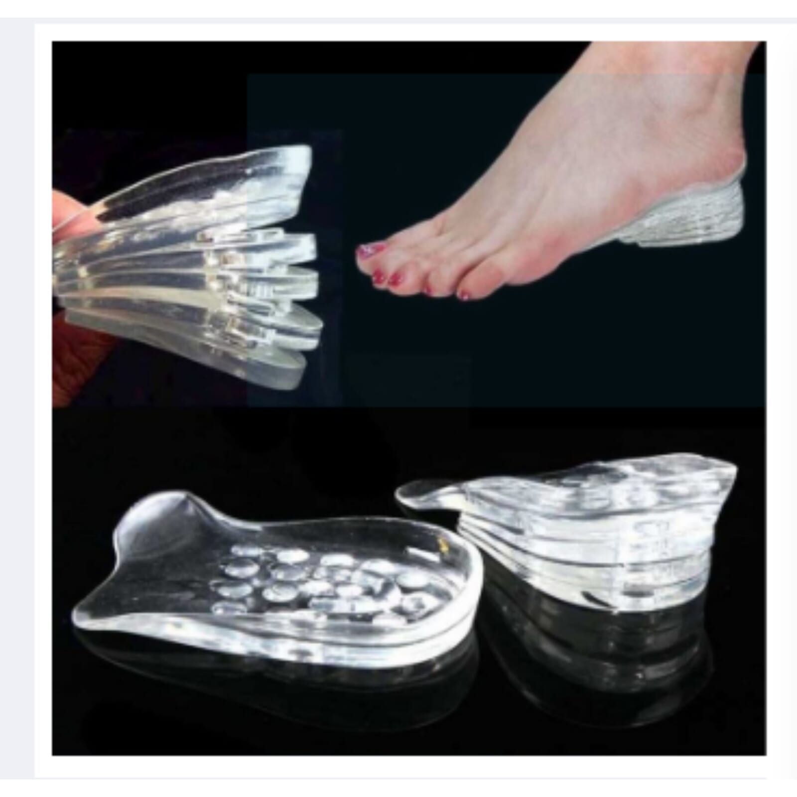 Comfortable Men Women 1 Pair(5 Layers) Adjustable Taller Silicone Gel Height Inc