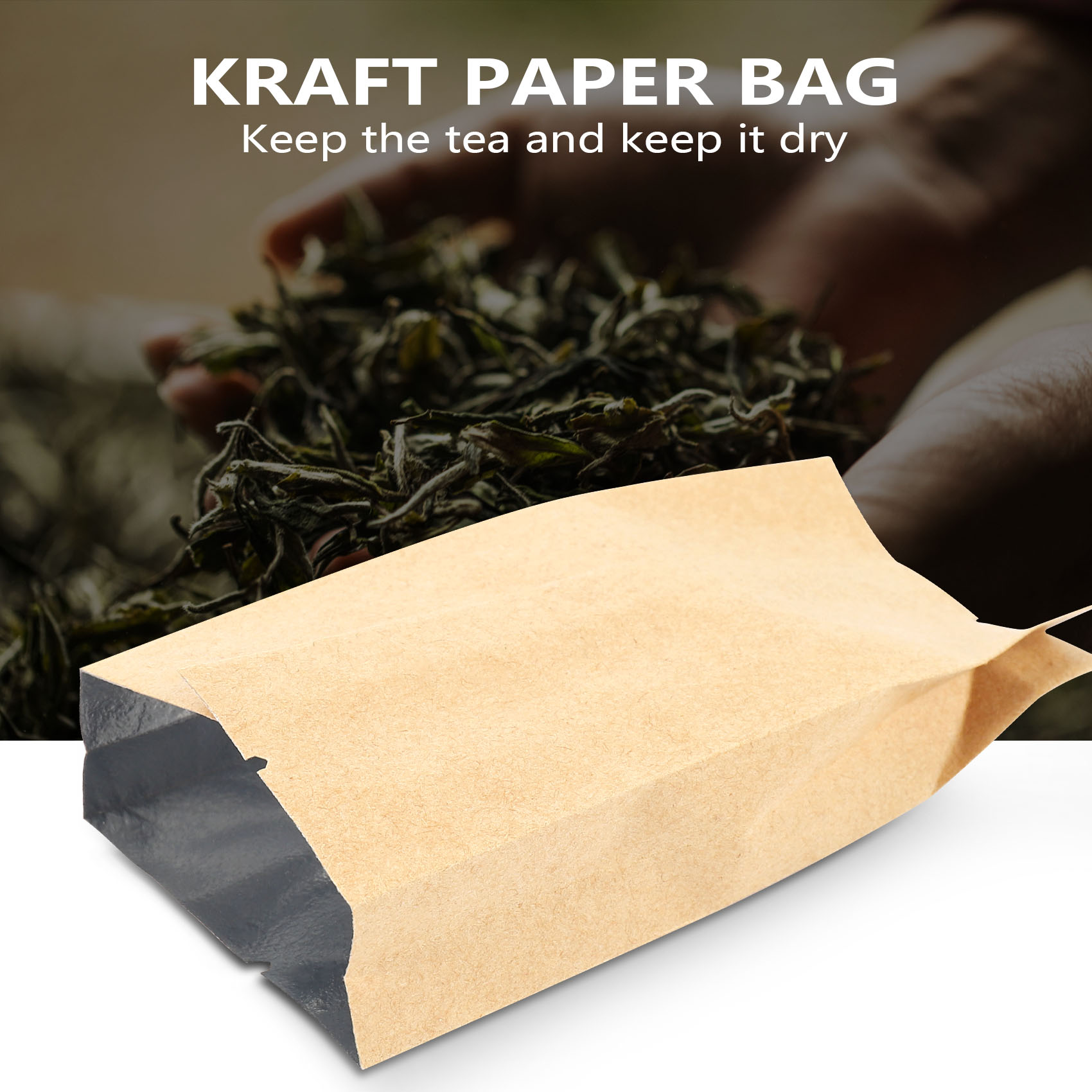 Small Kraft Paper Gift Handle Bags -100 Bags - View #2