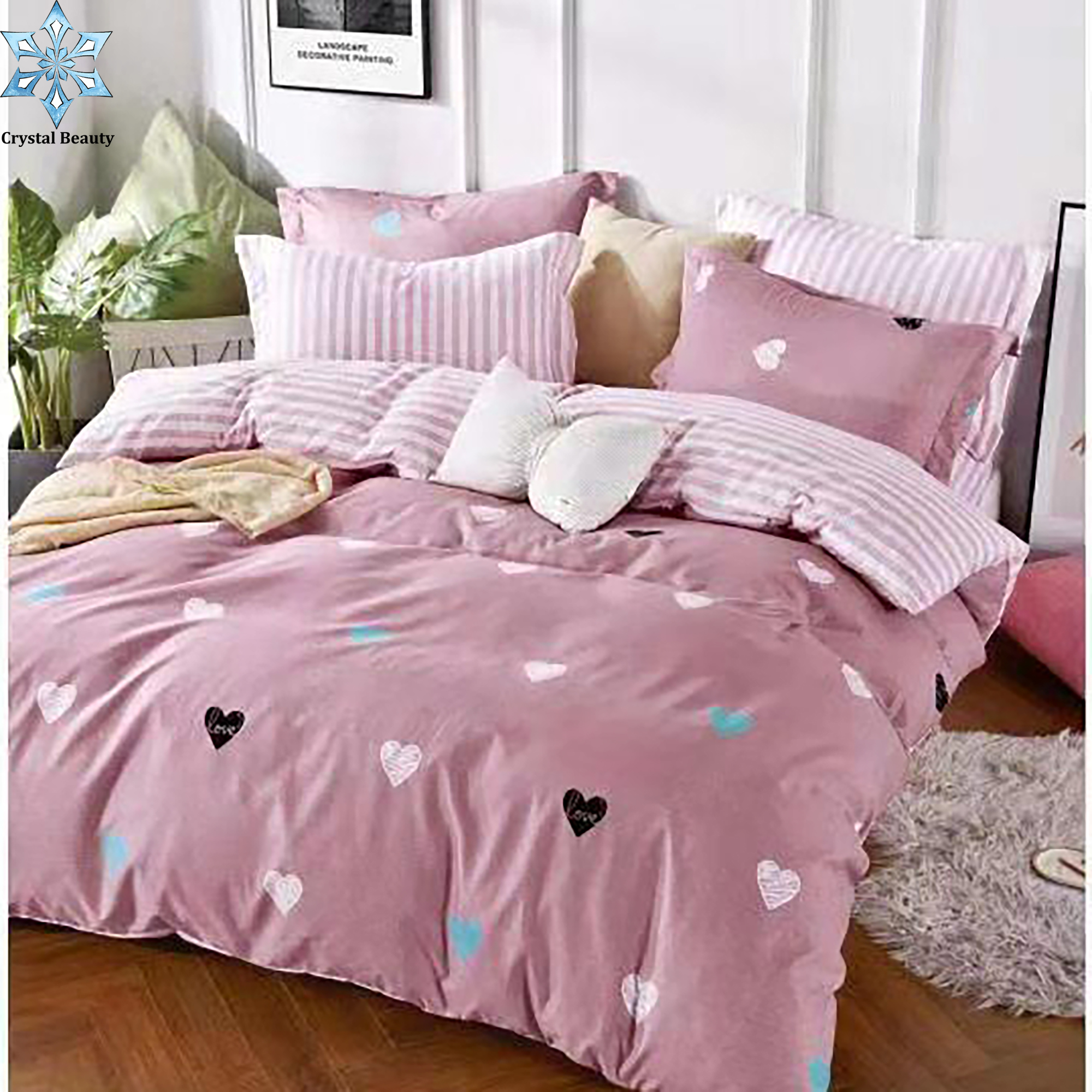 Ultra Soft French Cotton Medium Size Bedsheet With Two Pillow Covers-1075