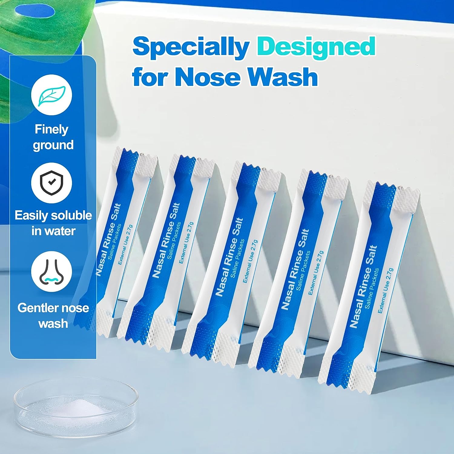 Waterpulse Nasal Rinse / Nose wash Saline Packets 2.7g x 30 pcs pack  Individually Wrapped