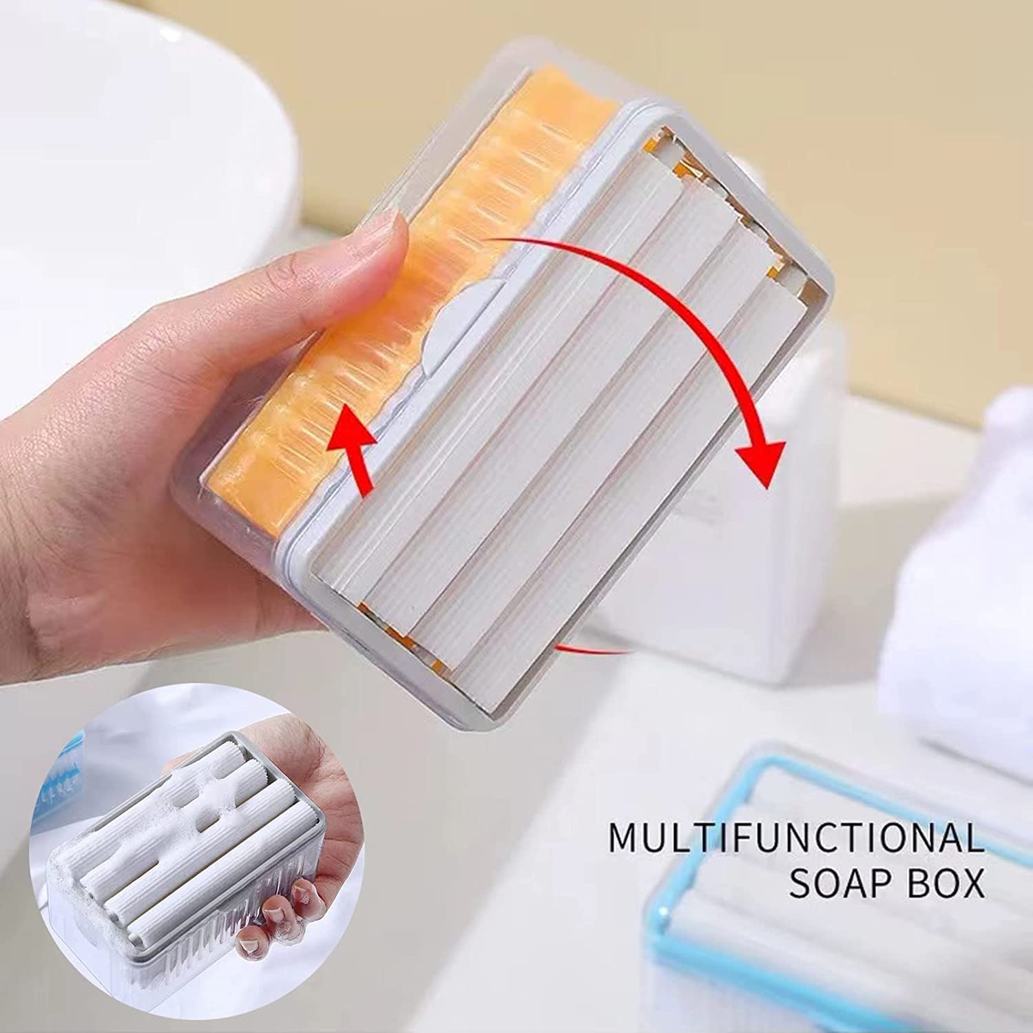 2-in-1 Portable Soap Dish & Soap Dispenser with Roller