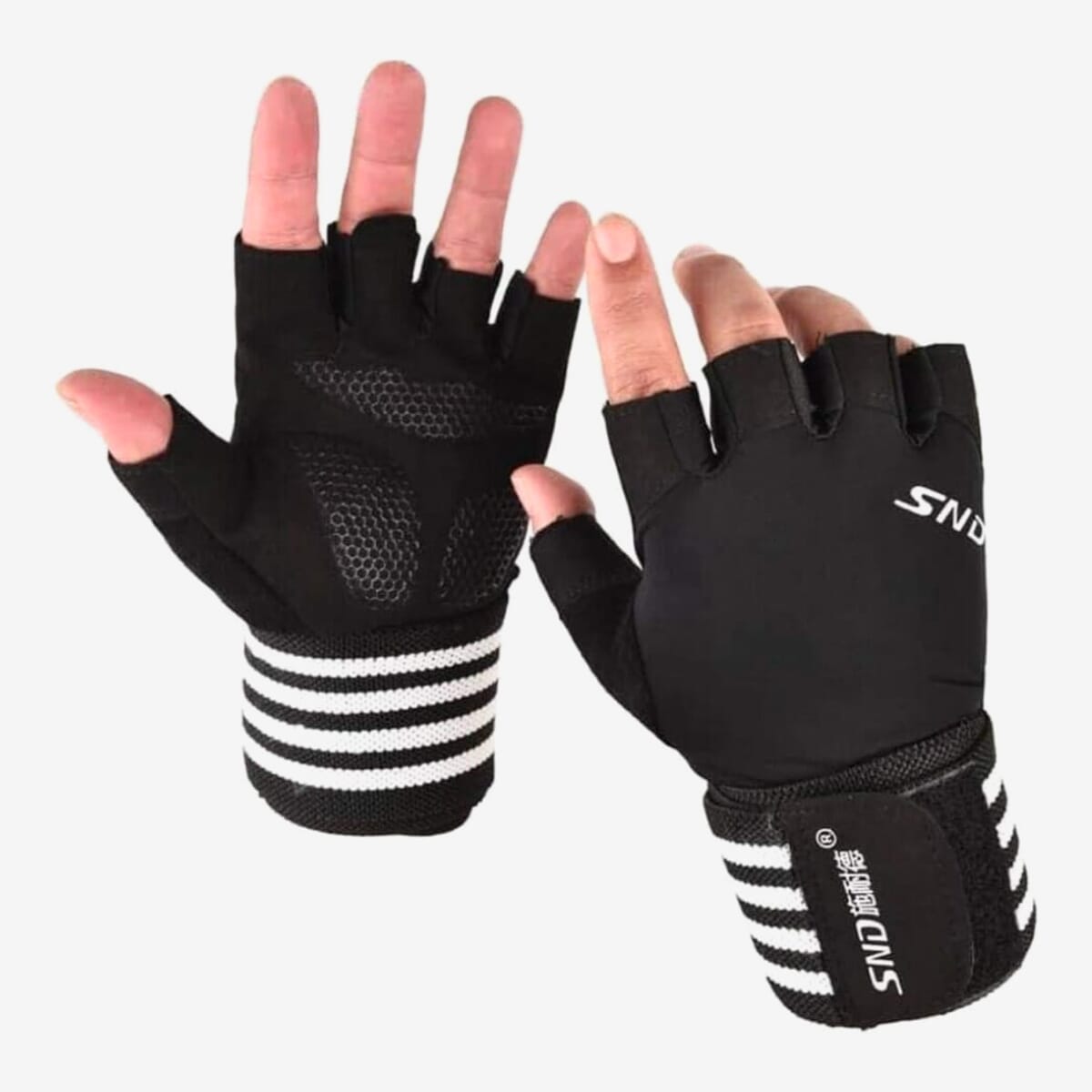 SND Red/Black Gym Gloves With Elastic Wrist Support
