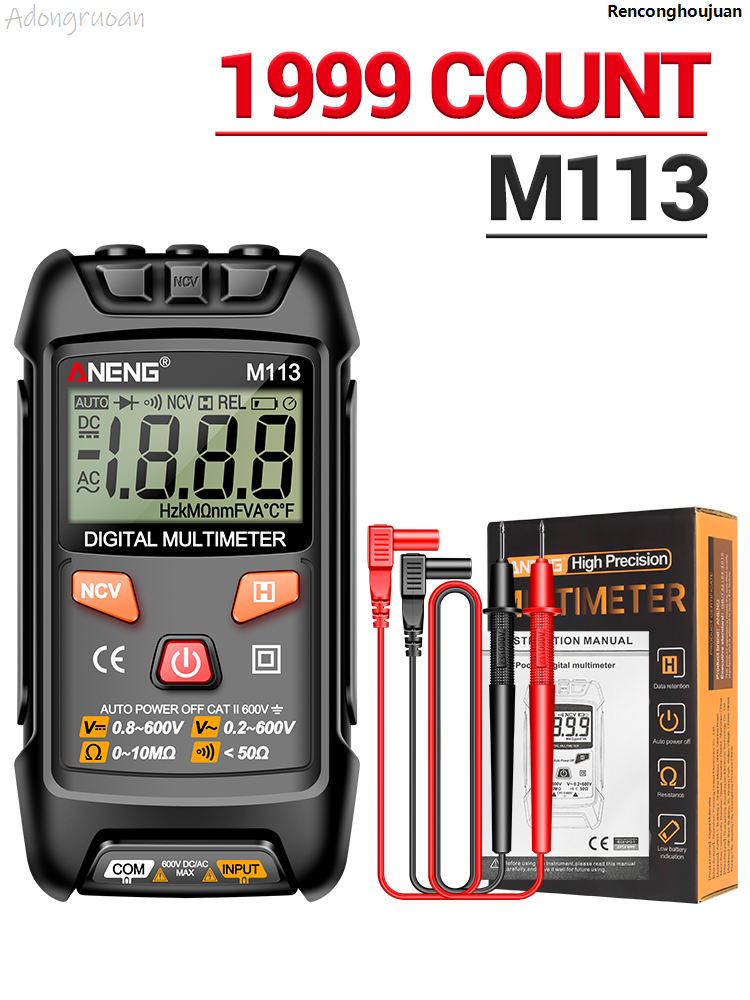 Multimeter Klyper Mini WeihonghunfeiANENG M113 Pocket Portable Multimeter Tester 1999 Counts ...