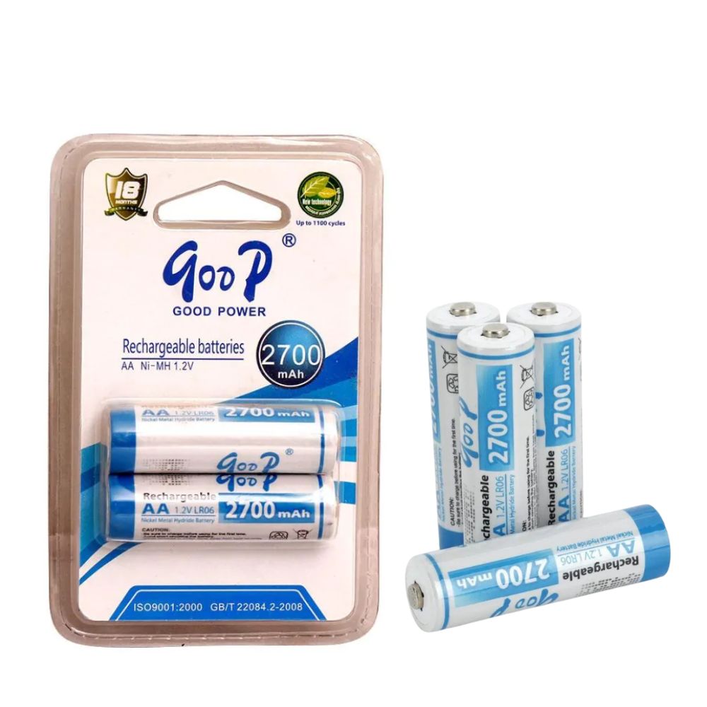 AA Size Rechargeable Battery, High Capacity 2700mAh (1.2Volt)