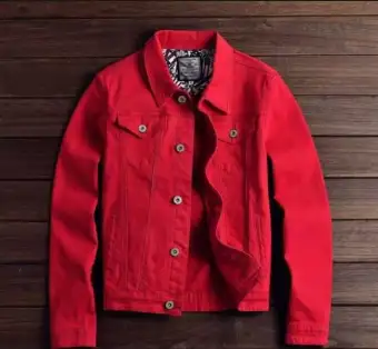 red denim jacket men