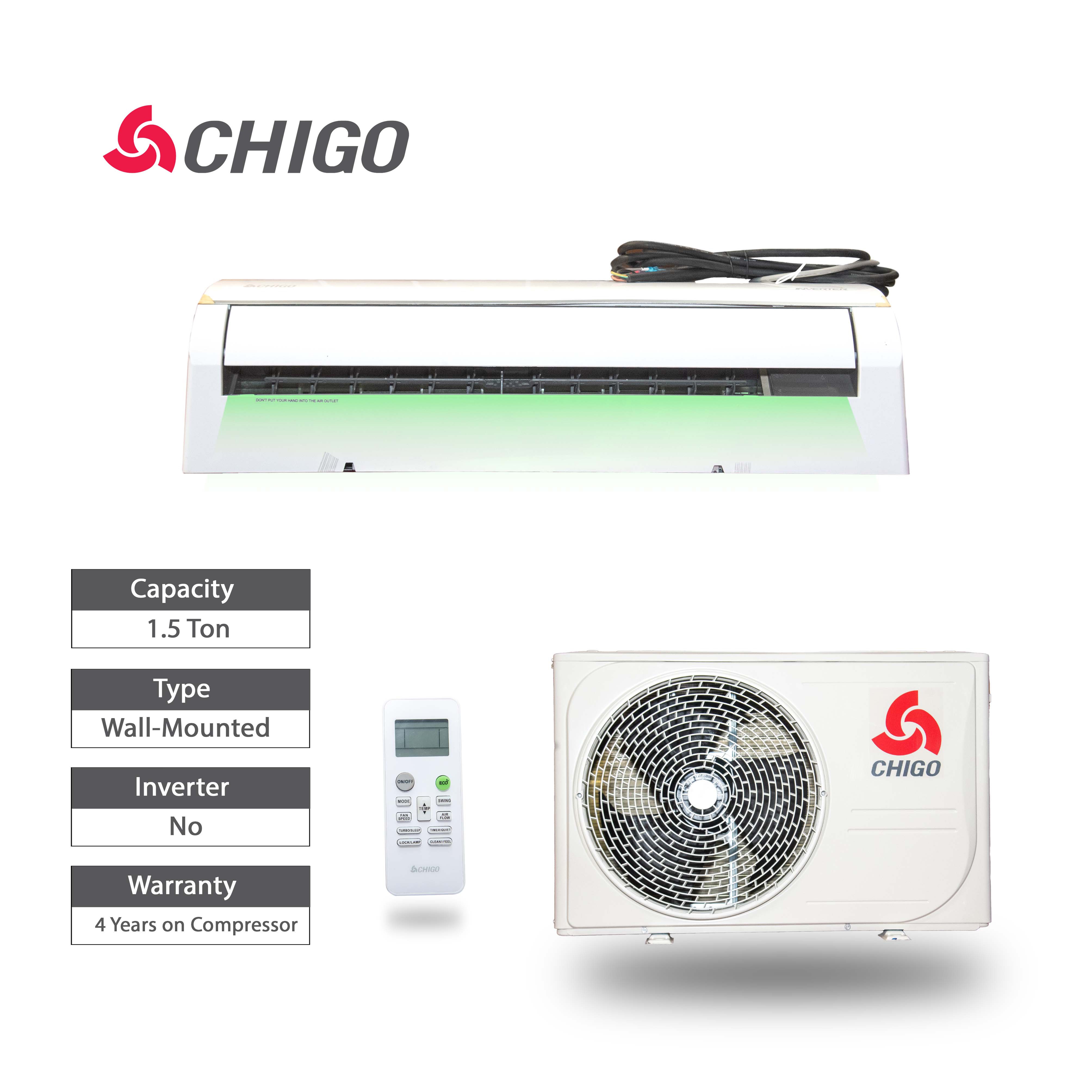 CHIGO Air Conditioner Ton Non- Inverter Split Type AC