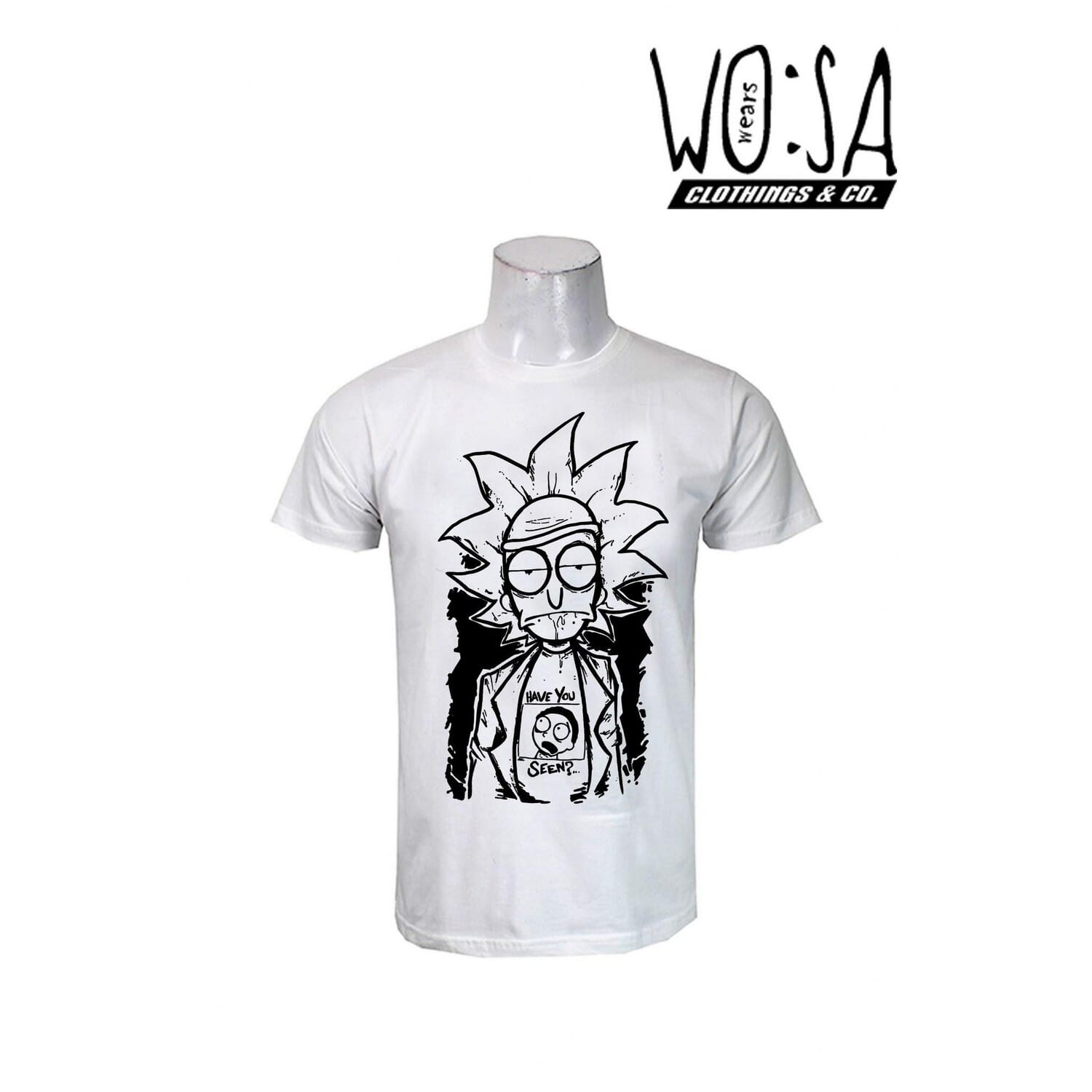 White Rick And Morty Printed T-Shirt 
