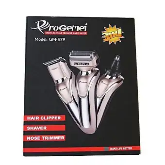 Gemei Heavy Duty Grooming Kit Gm 579 3 In 1 Nose Hair Trimmer