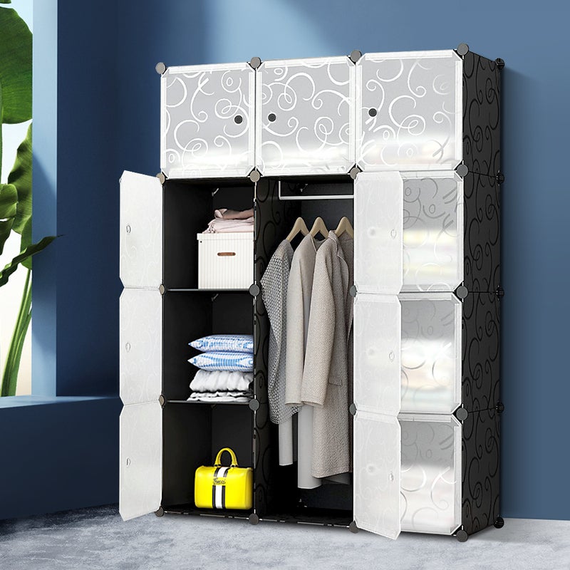 New Shoe And Cloth Rack Storage Cabinet Wardrobe With Hanger 12Door Cube Drawer Color May Vary Storage Racks Daraz .np