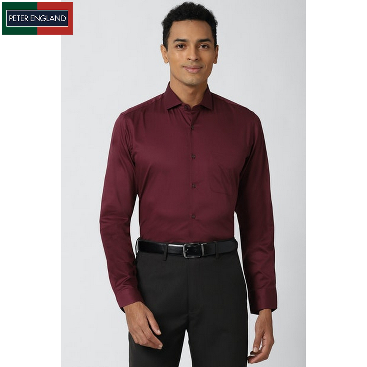 Peter England Slim Fit Maroon Full 