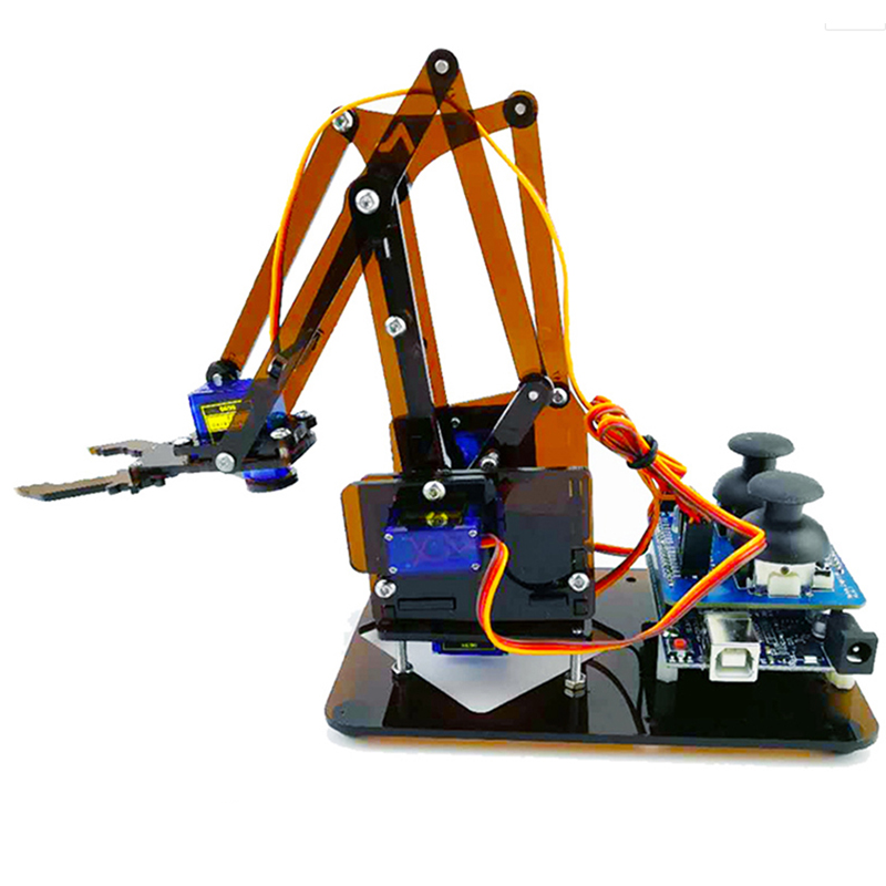 SG90 4 DOF Unassembly Acrylic Mechanical Arm Robot Manipulator Claw For ...