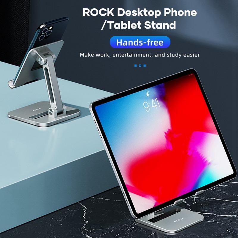 Rock Universal Adjustable Desktop Holders Phone Tablet Stand Metal Version