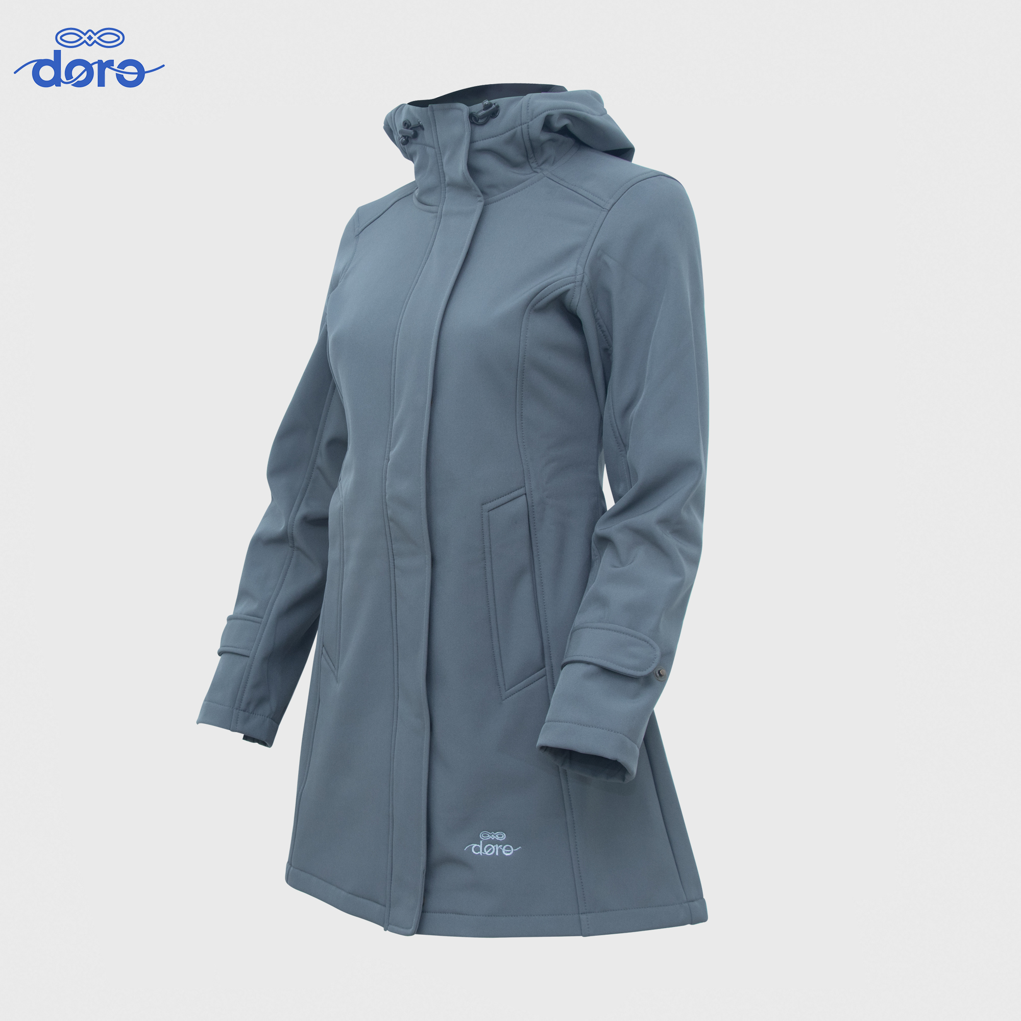 Doro Grey Softshell Long Coat with Fleece Inside for Women Daraz