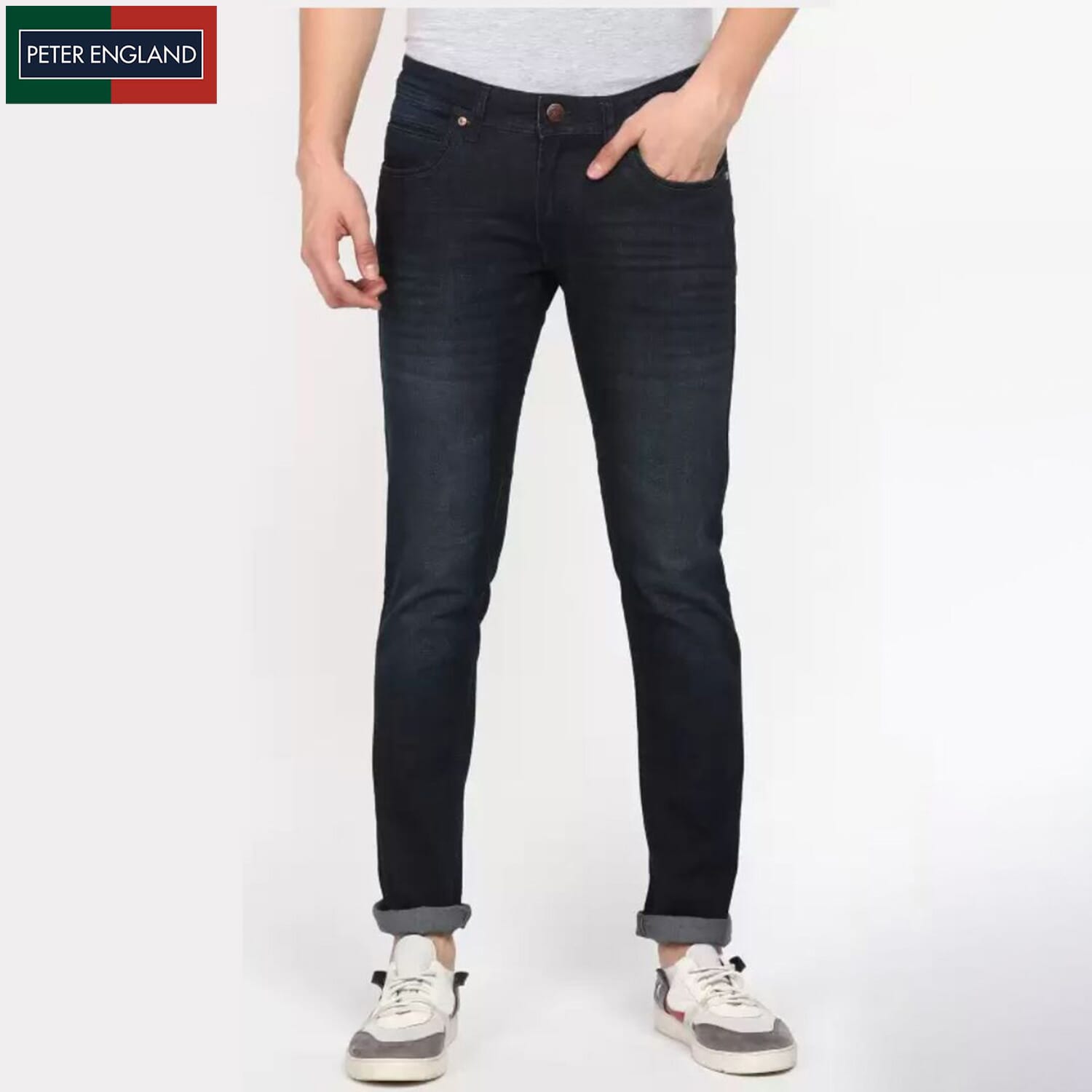 PETER ENGLAND Men Skinny Mid Rise Dark Blue Jeans PJDNPSKFQ98846