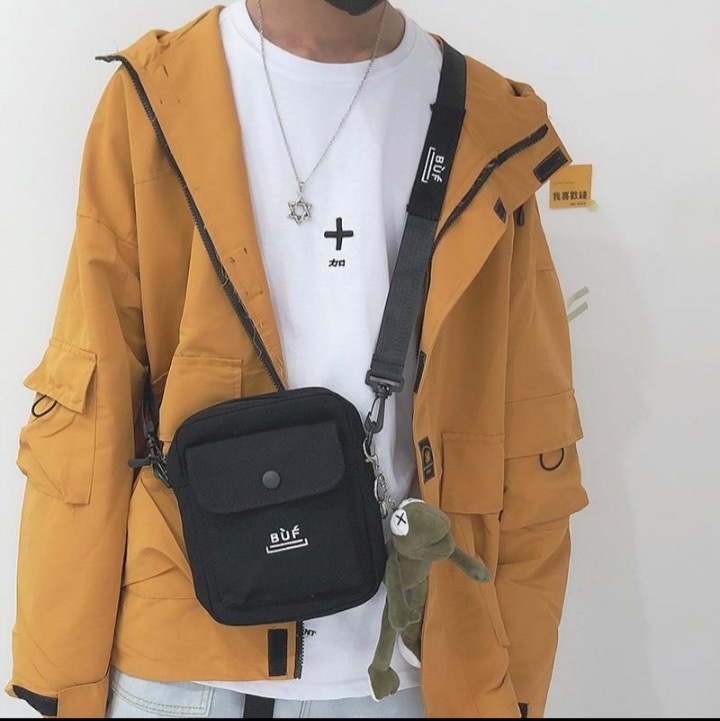 C825 Buf Button Cross Body Shoulder Bag For Men