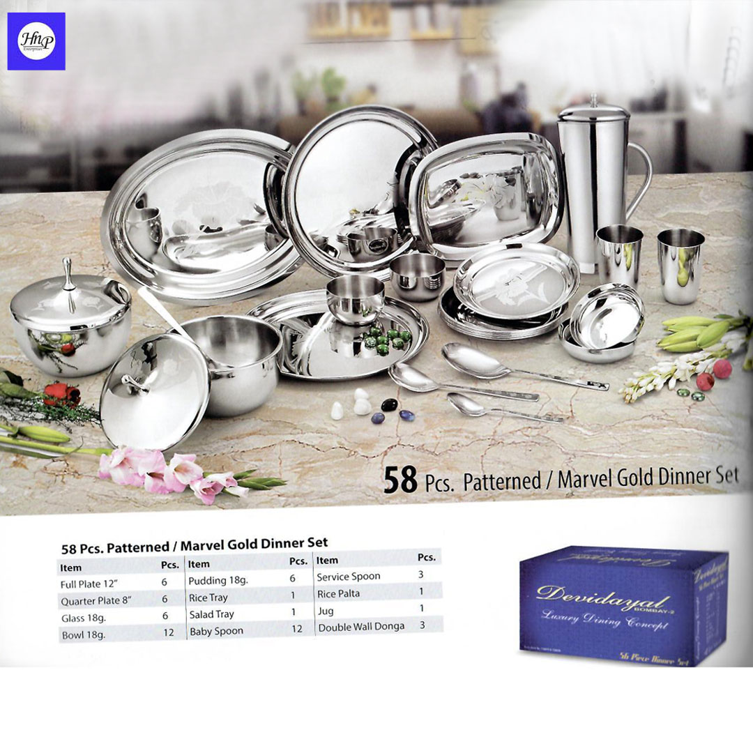 stainless steel kitchen set devidayal steel dinner set