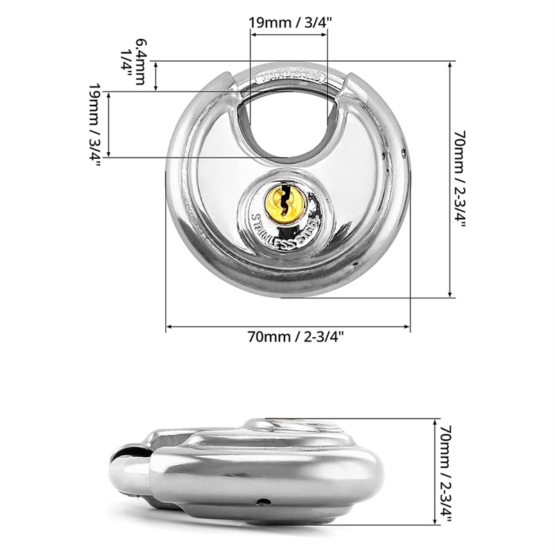 NCANRUI Disc Locks, Heavy Duty Steel Keyed Padlock Disc Storage Locks ...