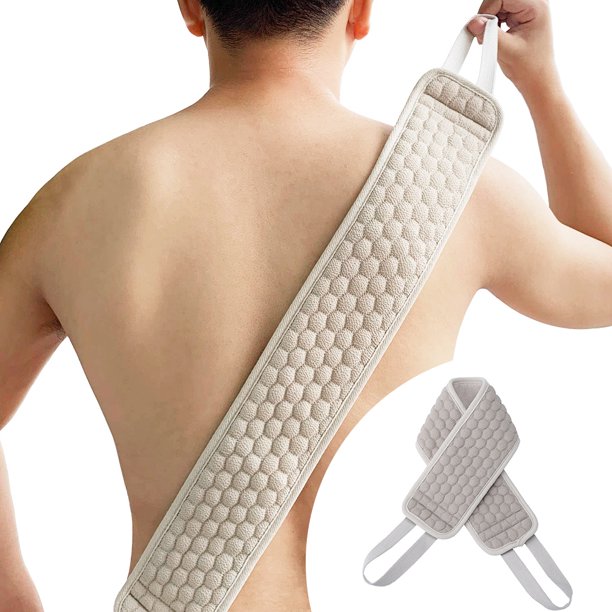 Doublefaced Exfoliating Back Strap Shower Loofah Body Scrubber Soft