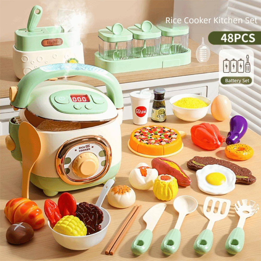 Play House Acousto-Optic Spray Simulated Cooking Toys Electric Rice ...