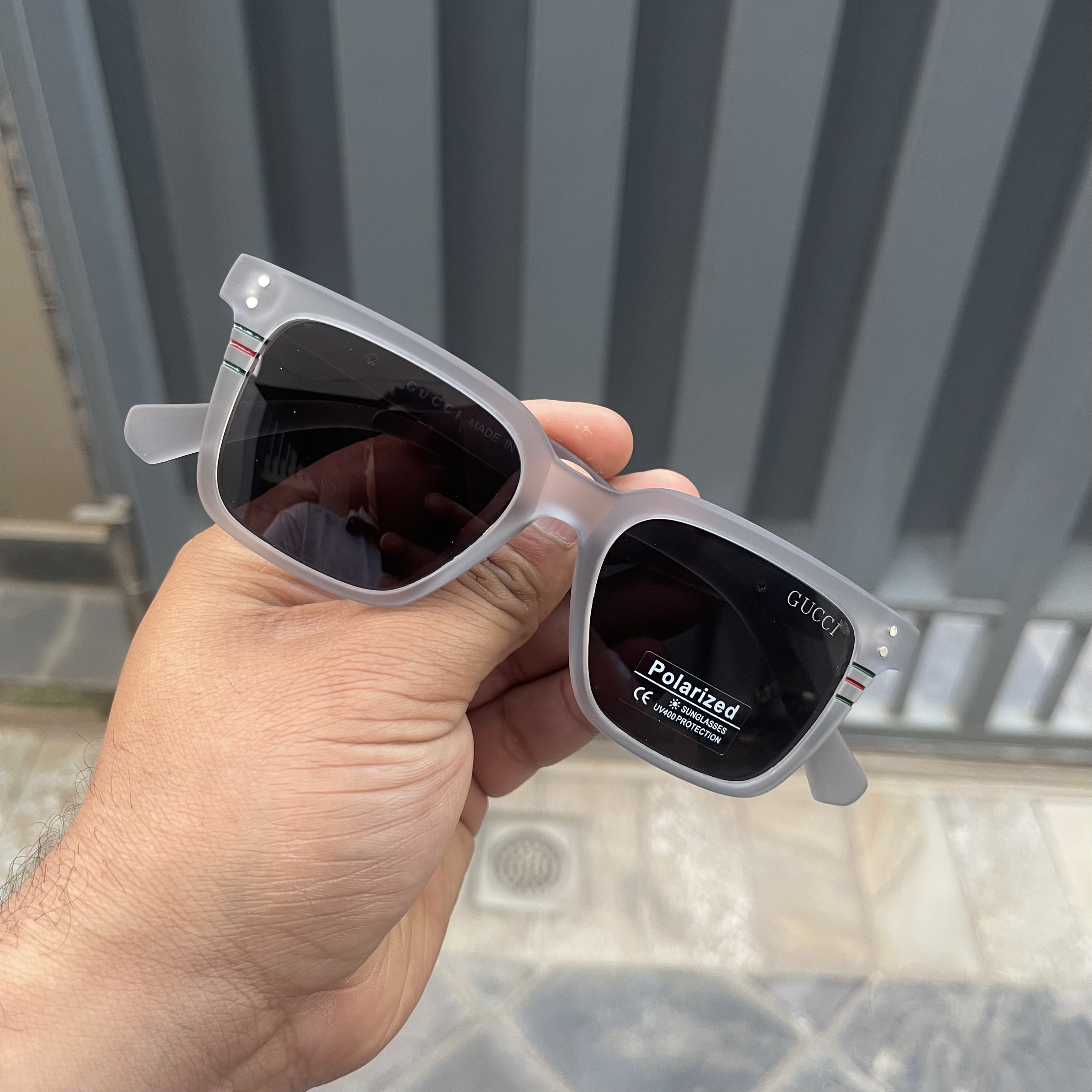 Gucci Matte Polarized Square Frame Sunglasses For Men UV 400