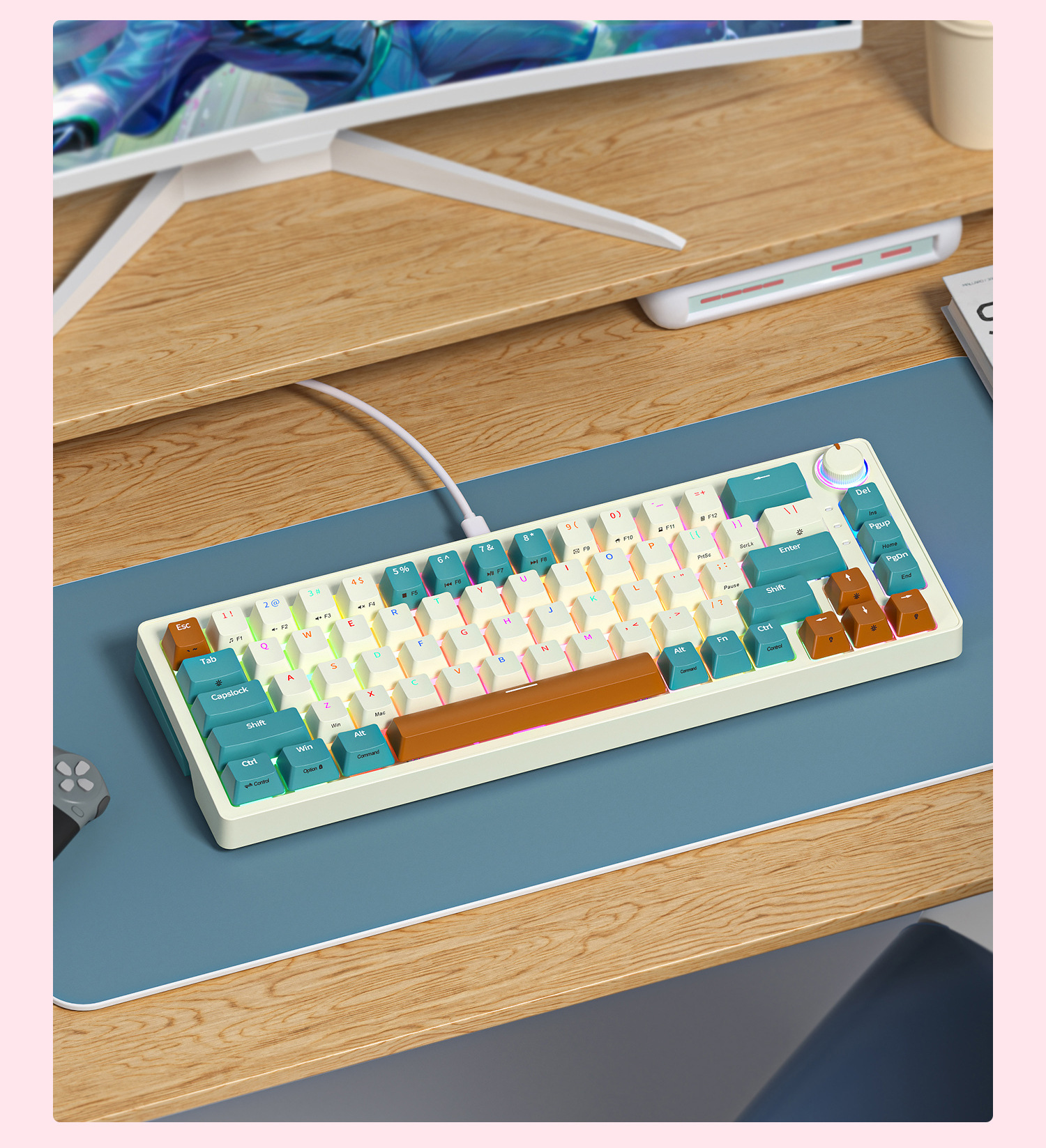 Zifriend ZA68pro RGB Hot Swappable Mechanical Keyboard 68 Keys