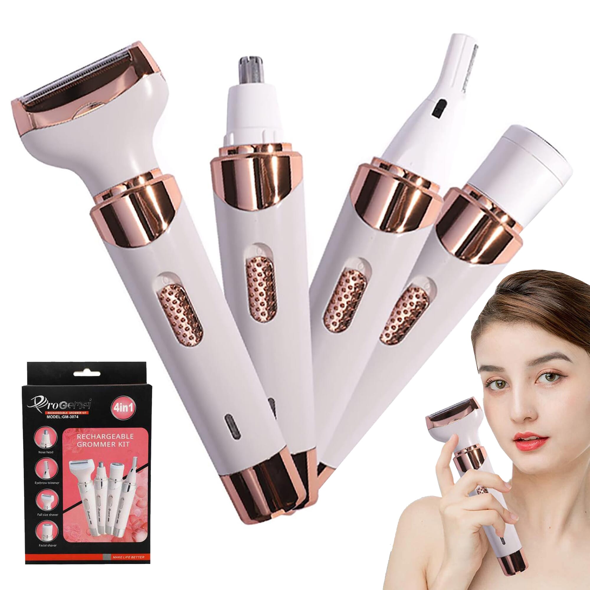 4 In 1 Rechargeable Electric Epilator & Hair Shaver for Women | Painless Hair Removal