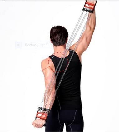 Home Gym Equipment Adjustable Chest Expander - 5-Spring Resistance ...