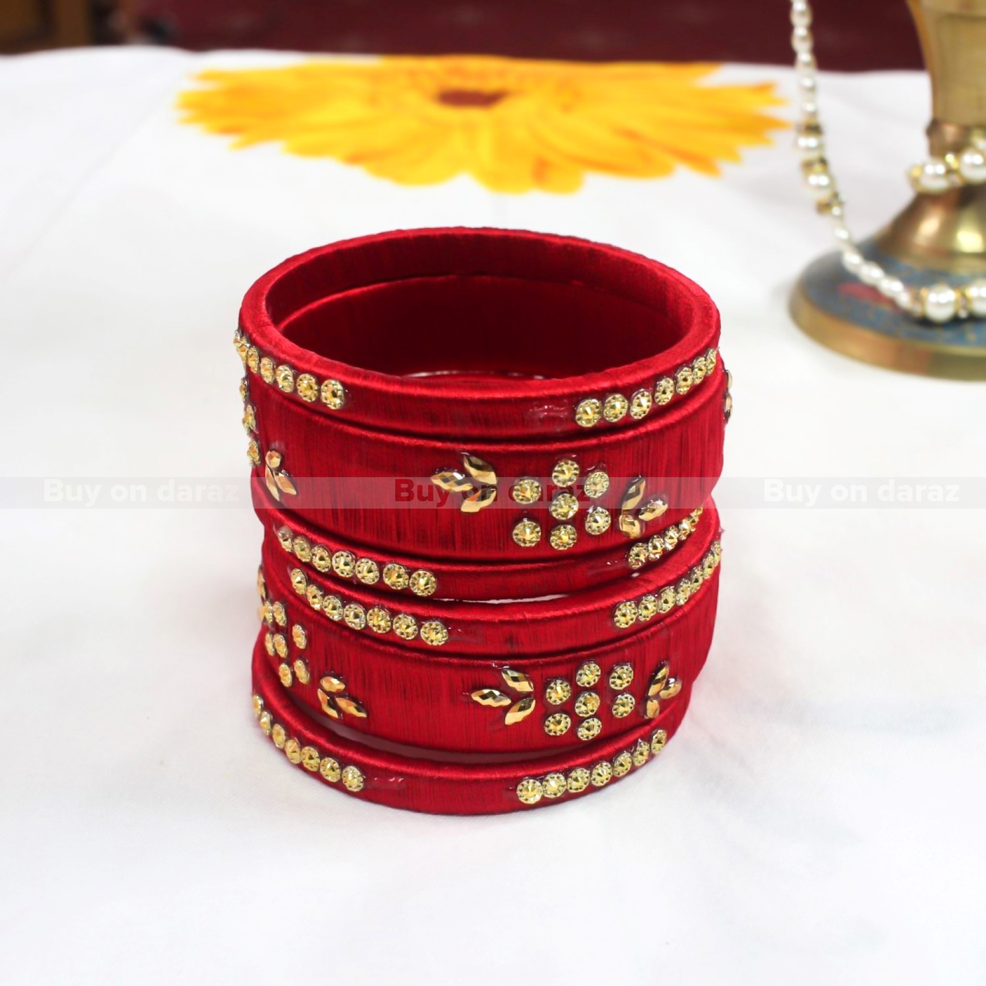 Red silk hot sale thread bangles