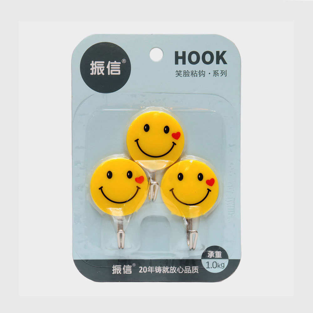 Orange smiley Wall Hooks pack of 3 Pcs