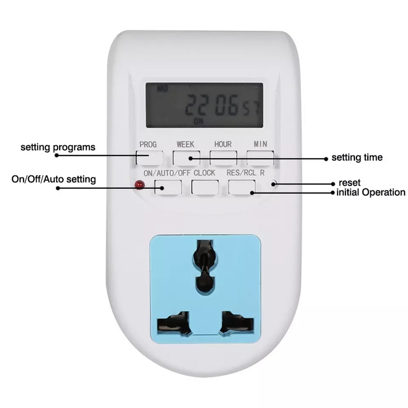 Digital Timer Programmable Socket Universal Plug By Crown Aquatics ...