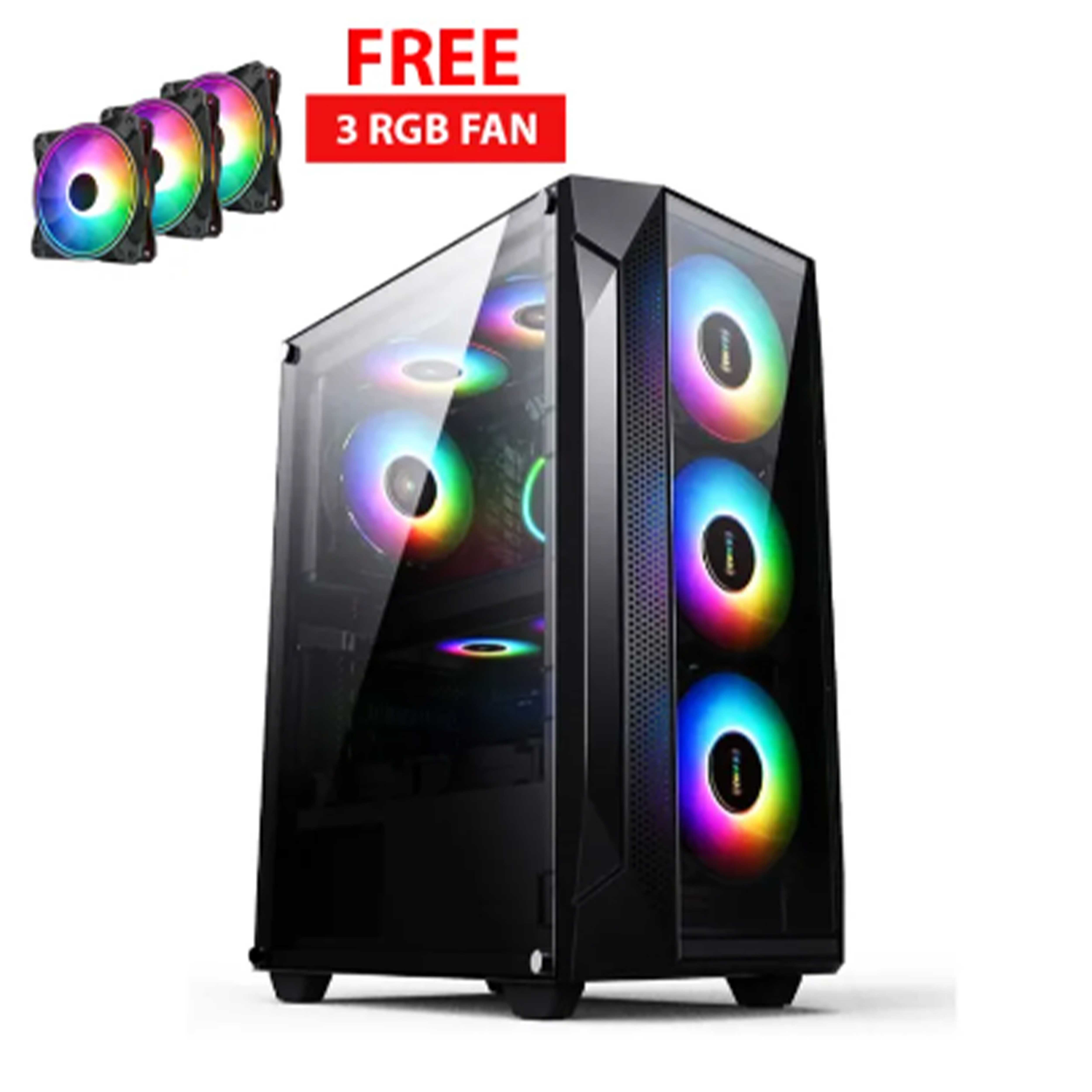 computer case rgb gaming case big size windmill 3rgb fan include