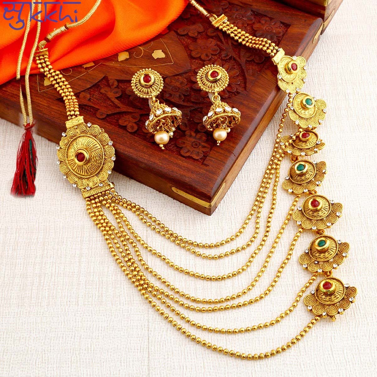 Sukkhi Alluring Gold Plated 7 String 